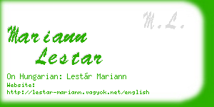 mariann lestar business card